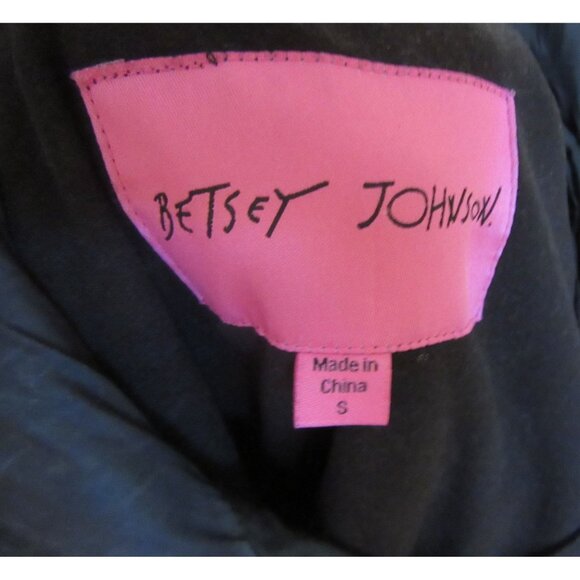 Betsey Johnson Black Soft Shell Hooded Coat Size Small - Picture 8 of 8